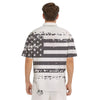 American Flag White And Black Print Men's Short Sleeve Shirts-grizzshop