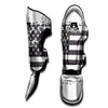 American Flag White And Black Print Muay Thai Shin Guards-grizzshop