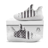 American Flag White And Black Print White Athletic Shoes-grizzshop