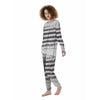 American Flag White And Black Print Women's Pajamas-grizzshop