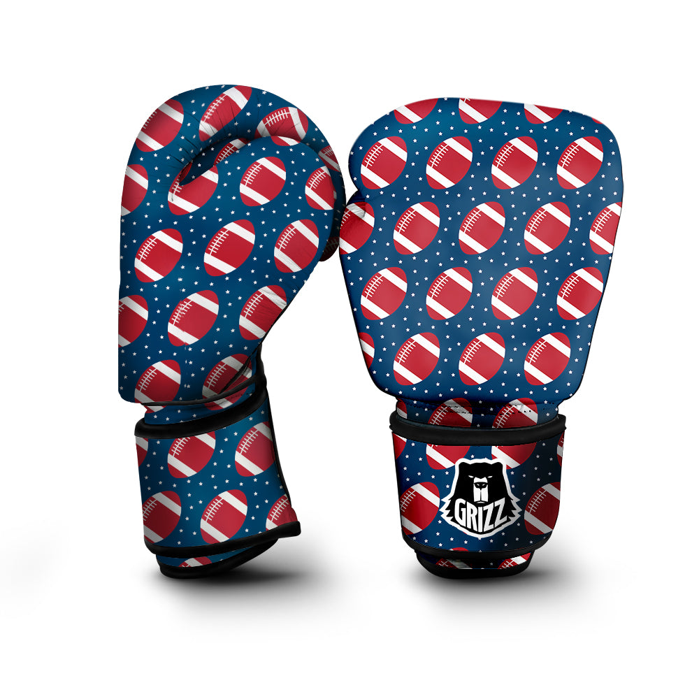 American Football Ball Print Pattern Boxing Gloves-grizzshop