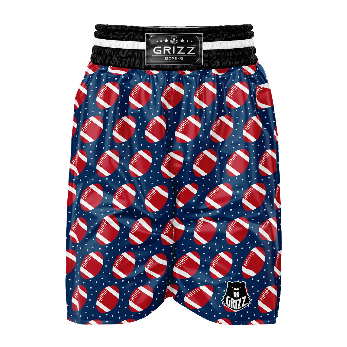 American Football Ball Print Pattern Boxing Shorts-grizzshop