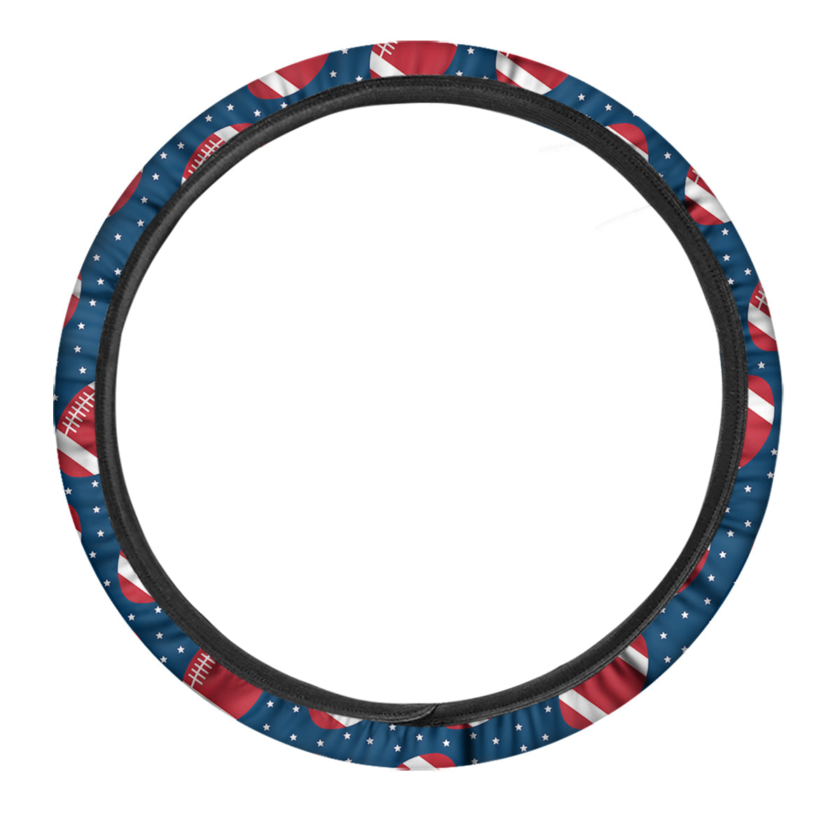 American Football Ball Print Pattern Car Steering Wheel Cover-grizzshop