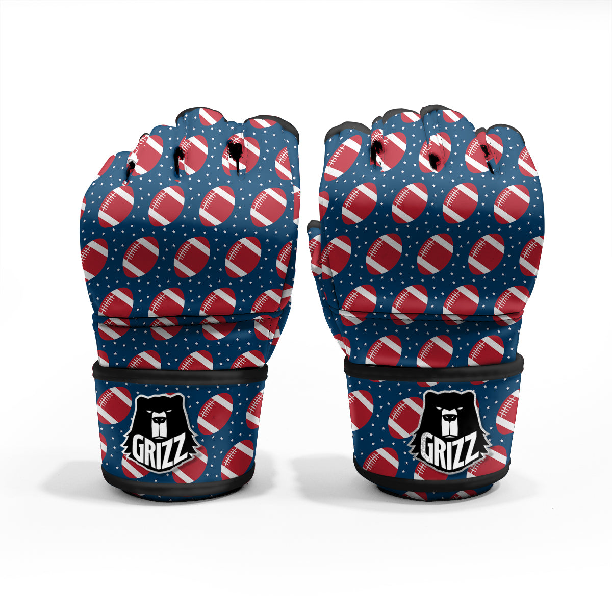 American Football Ball Print Pattern MMA Gloves-grizzshop
