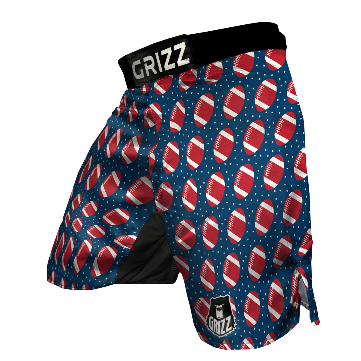 American Football Ball Print Pattern MMA Shorts-grizzshop