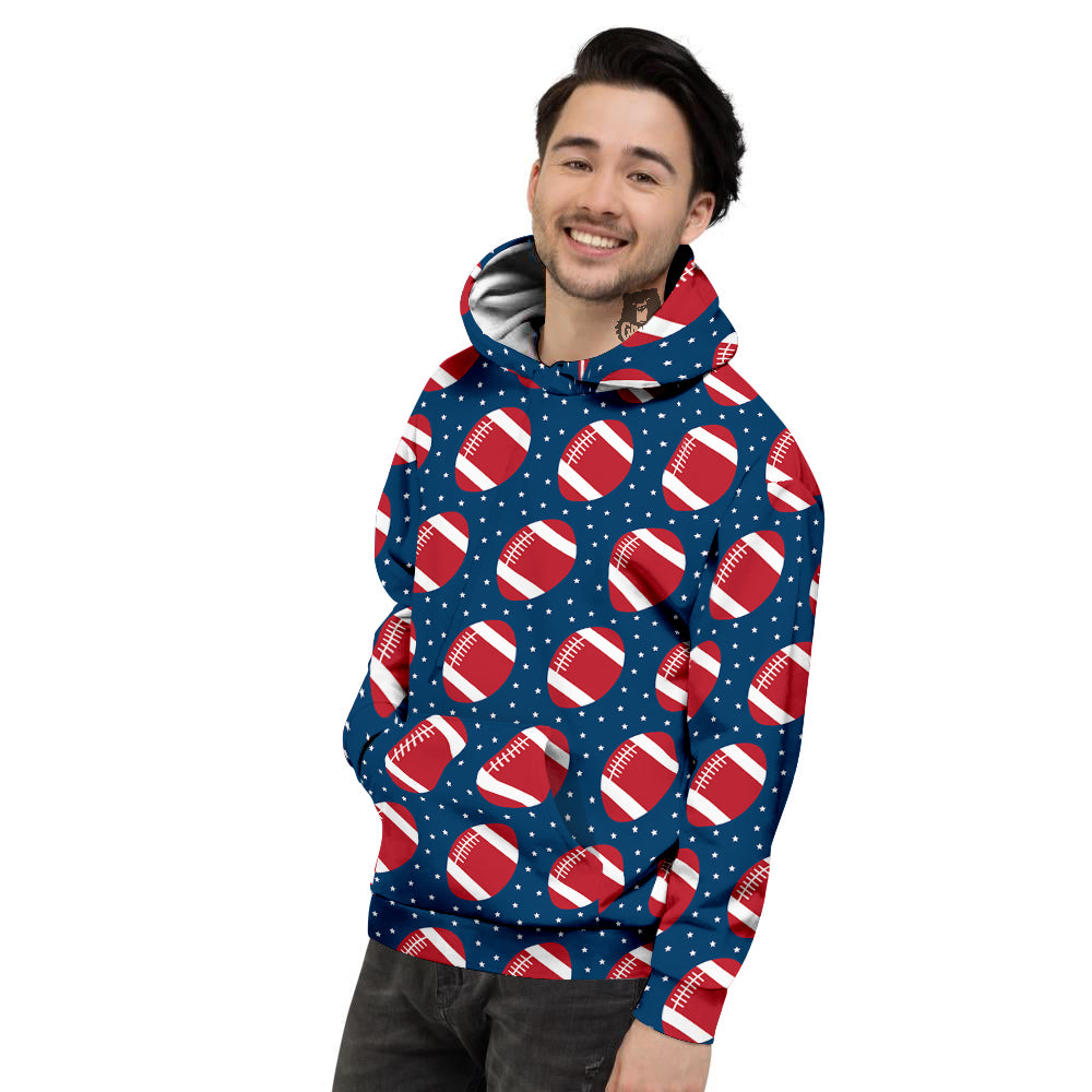 American Football Ball Print Pattern Men's Hoodie-grizzshop