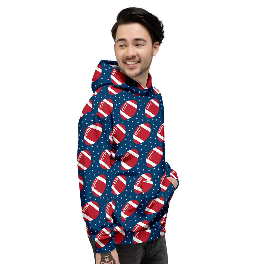American Football Ball Print Pattern Men's Hoodie-grizzshop