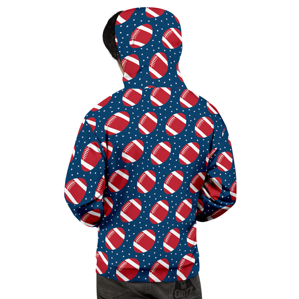 American Football Ball Print Pattern Men's Hoodie-grizzshop