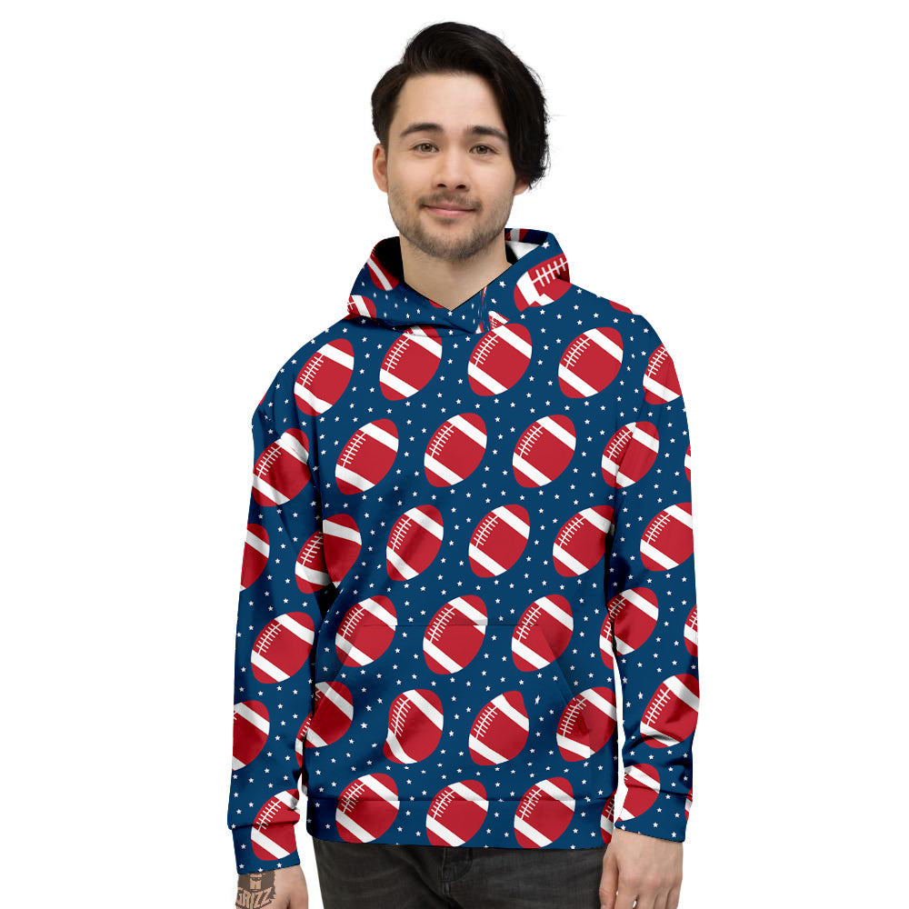 American Football Ball Print Pattern Men's Hoodie-grizzshop
