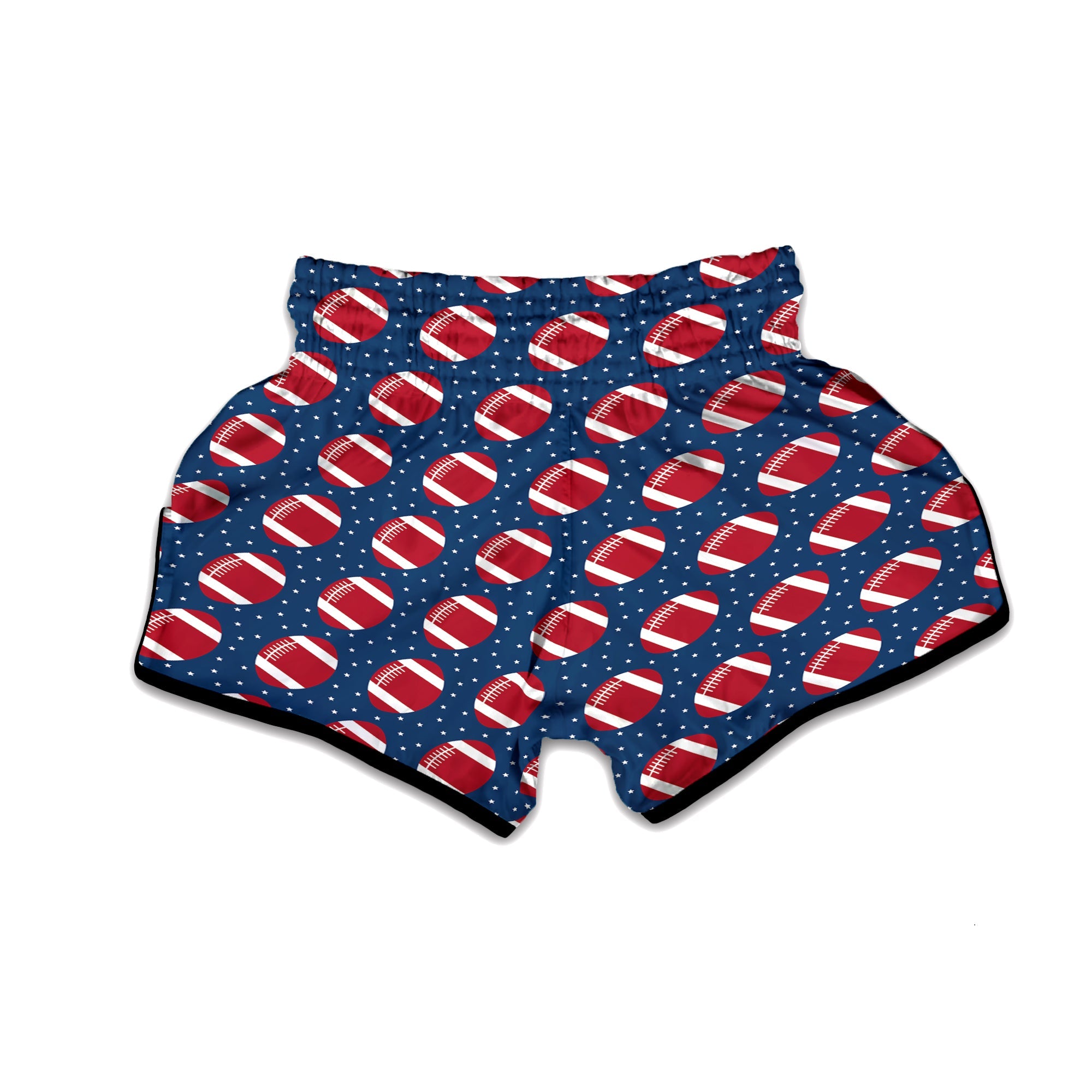 American Football Ball Print Pattern Muay Thai Boxing Shorts-grizzshop