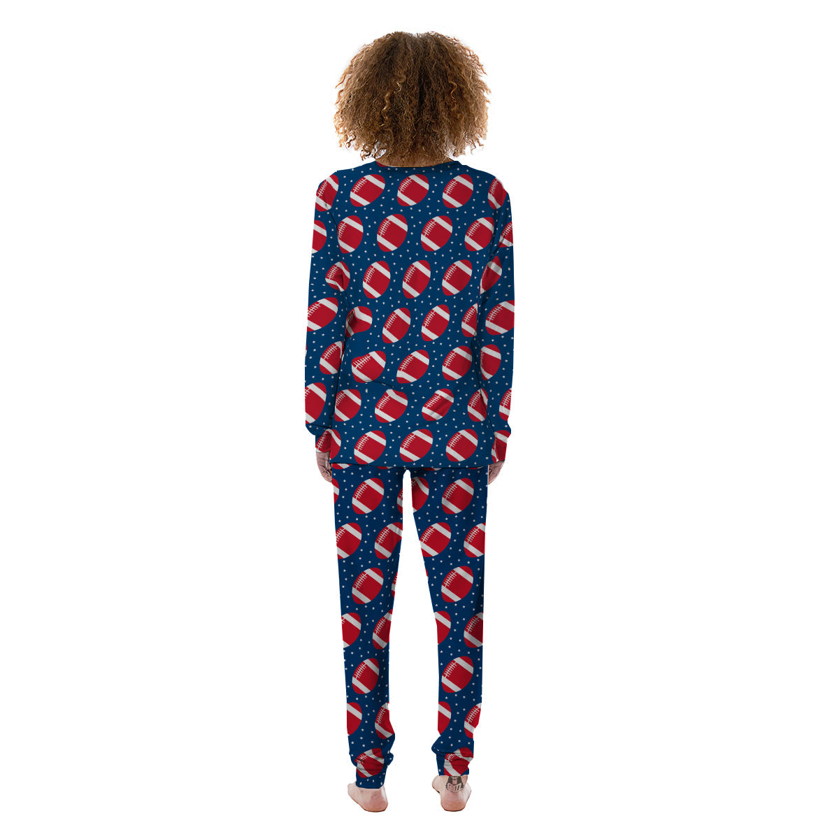 American Football Ball Print Pattern Women's Pajamas-grizzshop
