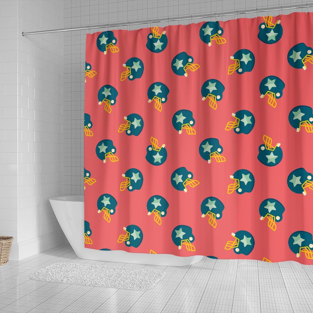 American Football Pattern Print Bathroom Shower Curtain-grizzshop