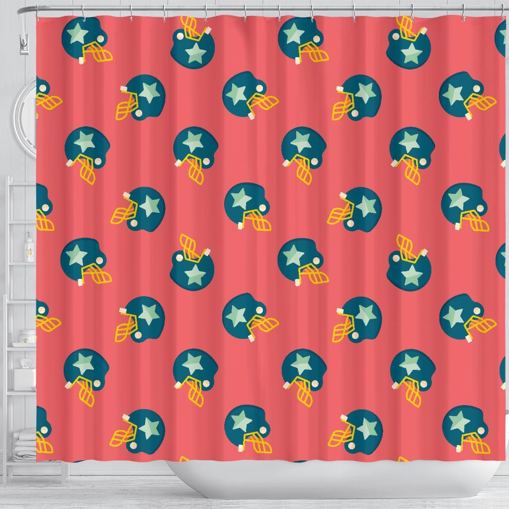 American Football Pattern Print Bathroom Shower Curtain-grizzshop