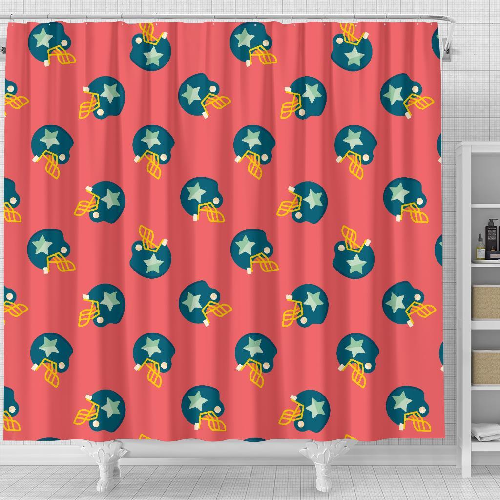 American Football Pattern Print Bathroom Shower Curtain-grizzshop