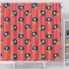 American Football Pattern Print Bathroom Shower Curtain-grizzshop