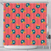 American Football Pattern Print Bathroom Shower Curtain-grizzshop