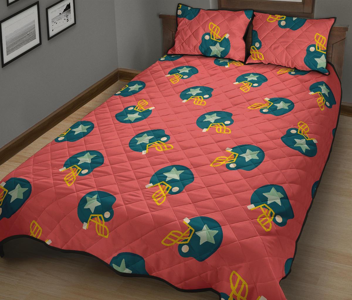 American Football Pattern Print Bed Set Quilt-grizzshop