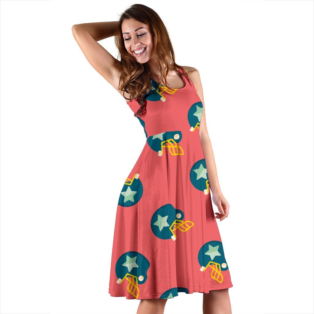 American Football Pattern Print Dress-grizzshop