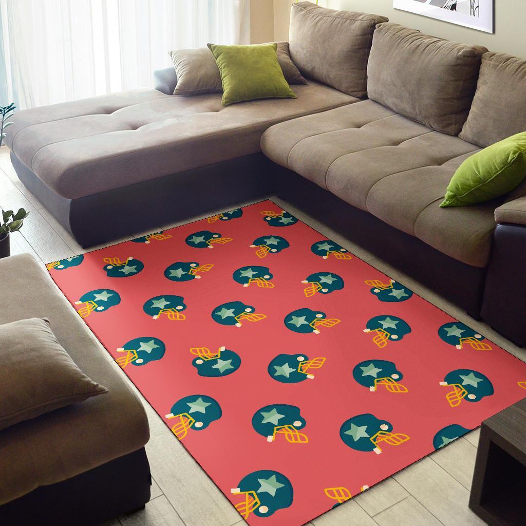 American Football Pattern Print Floor Mat-grizzshop