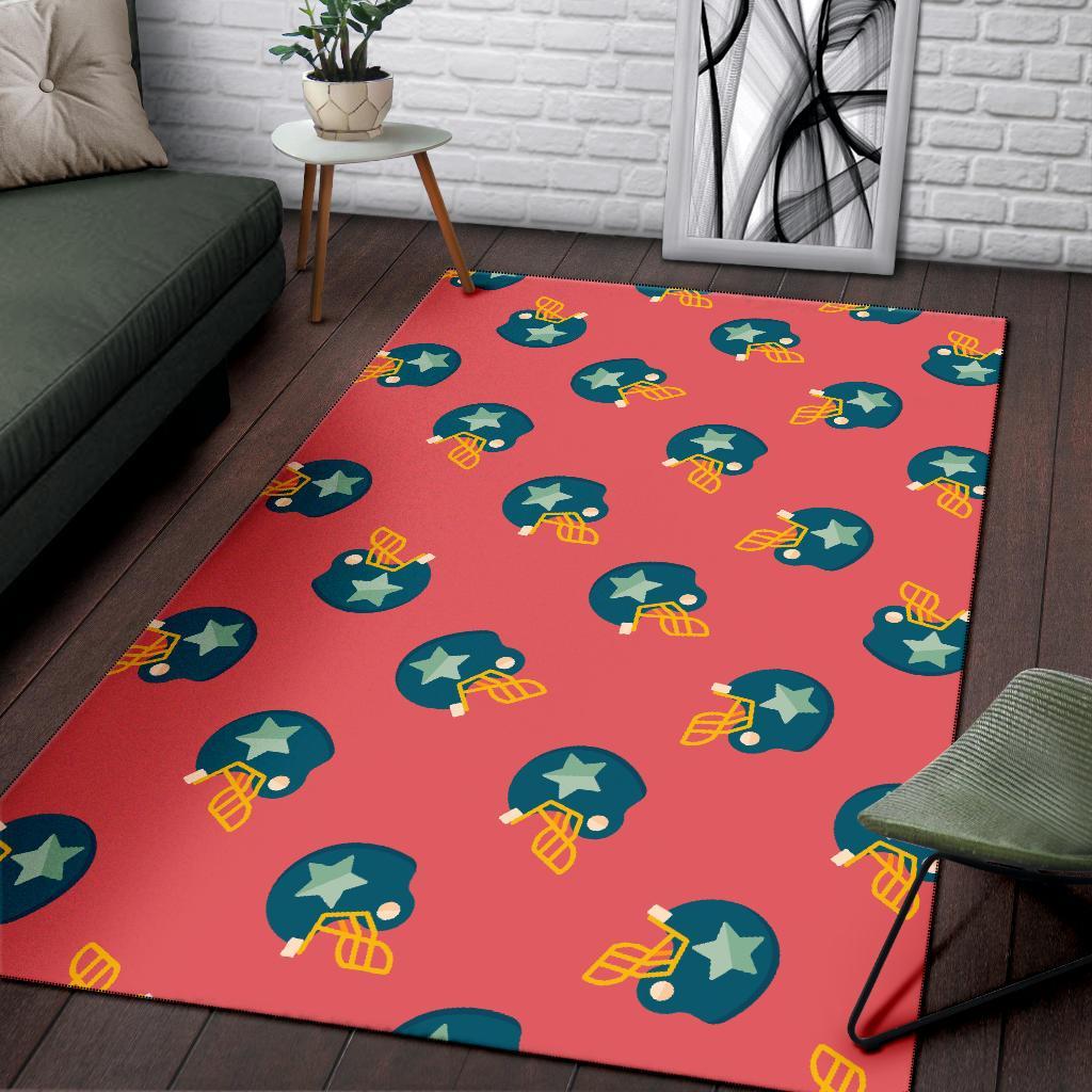 American Football Pattern Print Floor Mat-grizzshop