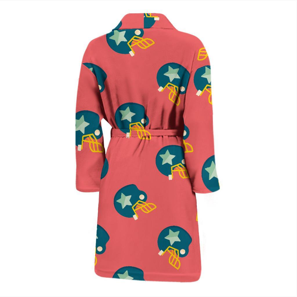 American Football Pattern Print Men Long Robe-grizzshop