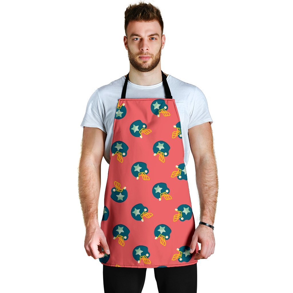 American Football Pattern Print Men's Apron-grizzshop