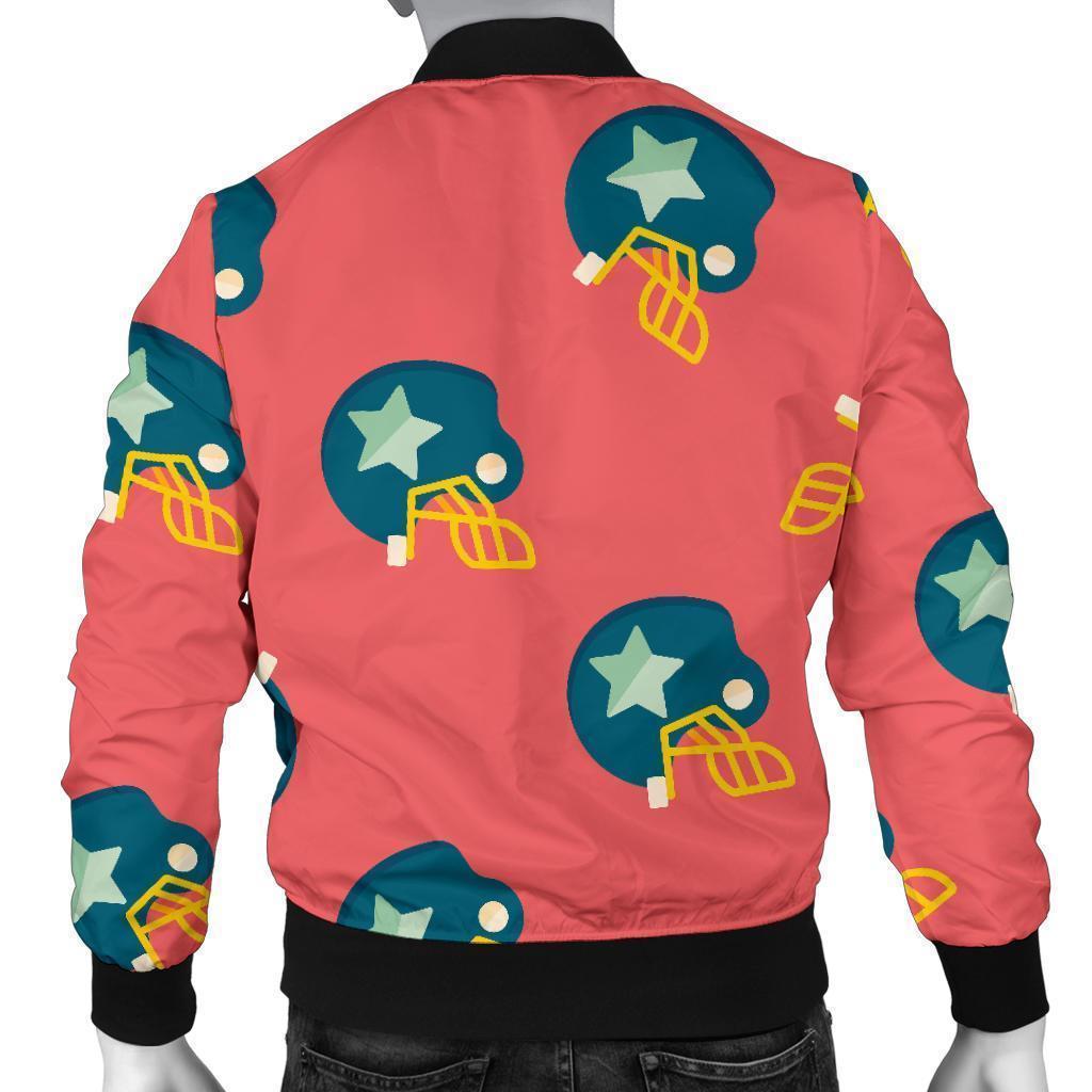 American Football Pattern Print Men's Bomber Jacket-grizzshop