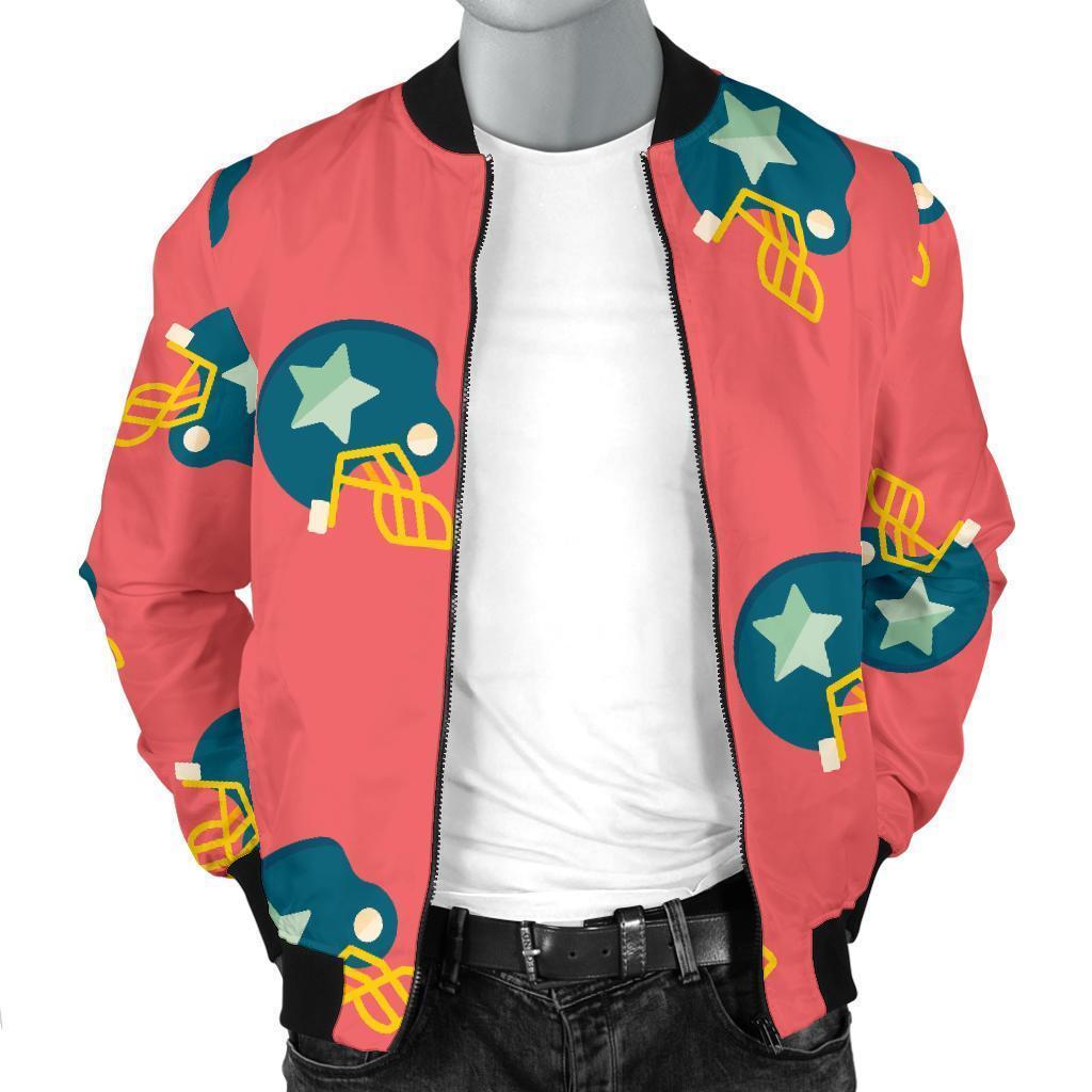 American Football Pattern Print Men's Bomber Jacket-grizzshop