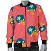 American Football Pattern Print Men's Bomber Jacket-grizzshop