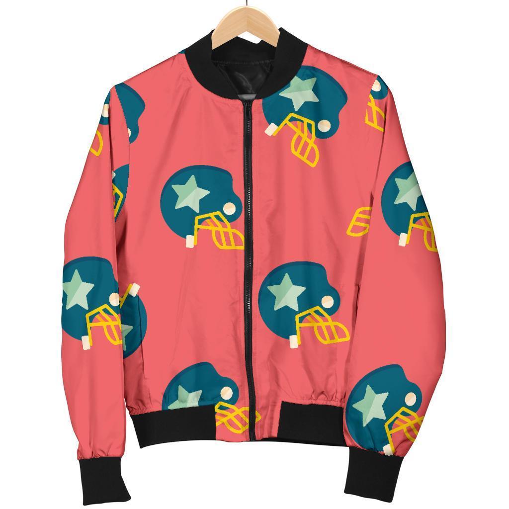 American Football Pattern Print Men's Bomber Jacket-grizzshop