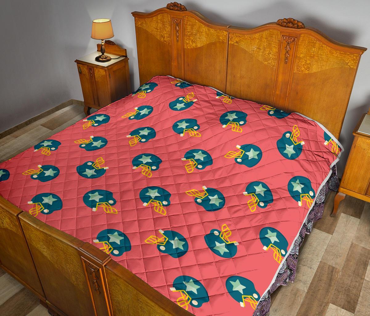 American Football Pattern Print Quilt-grizzshop