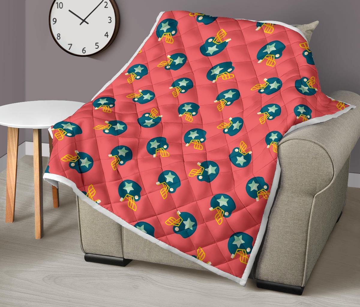 American Football Pattern Print Quilt-grizzshop