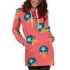 American Football Pattern Print Women Hoodie Dress-grizzshop