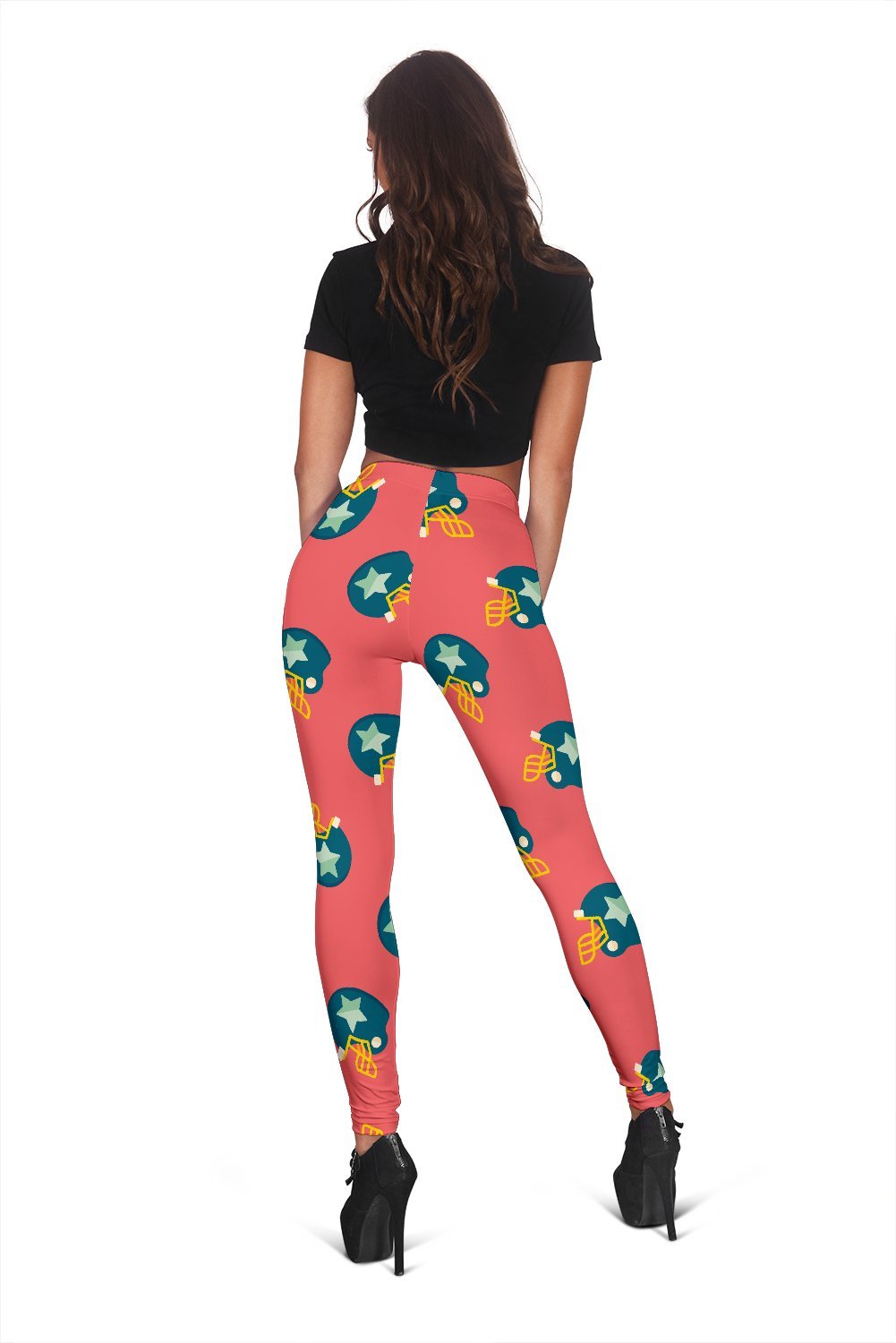 American Football Pattern Print Women Leggings-grizzshop
