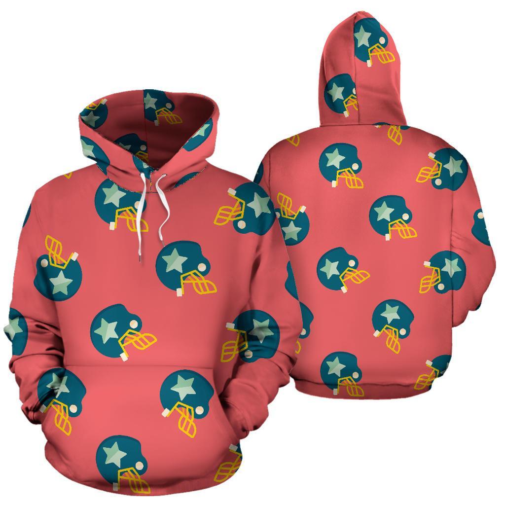 American Football Pattern Print Women Men Pullover Hoodie-grizzshop