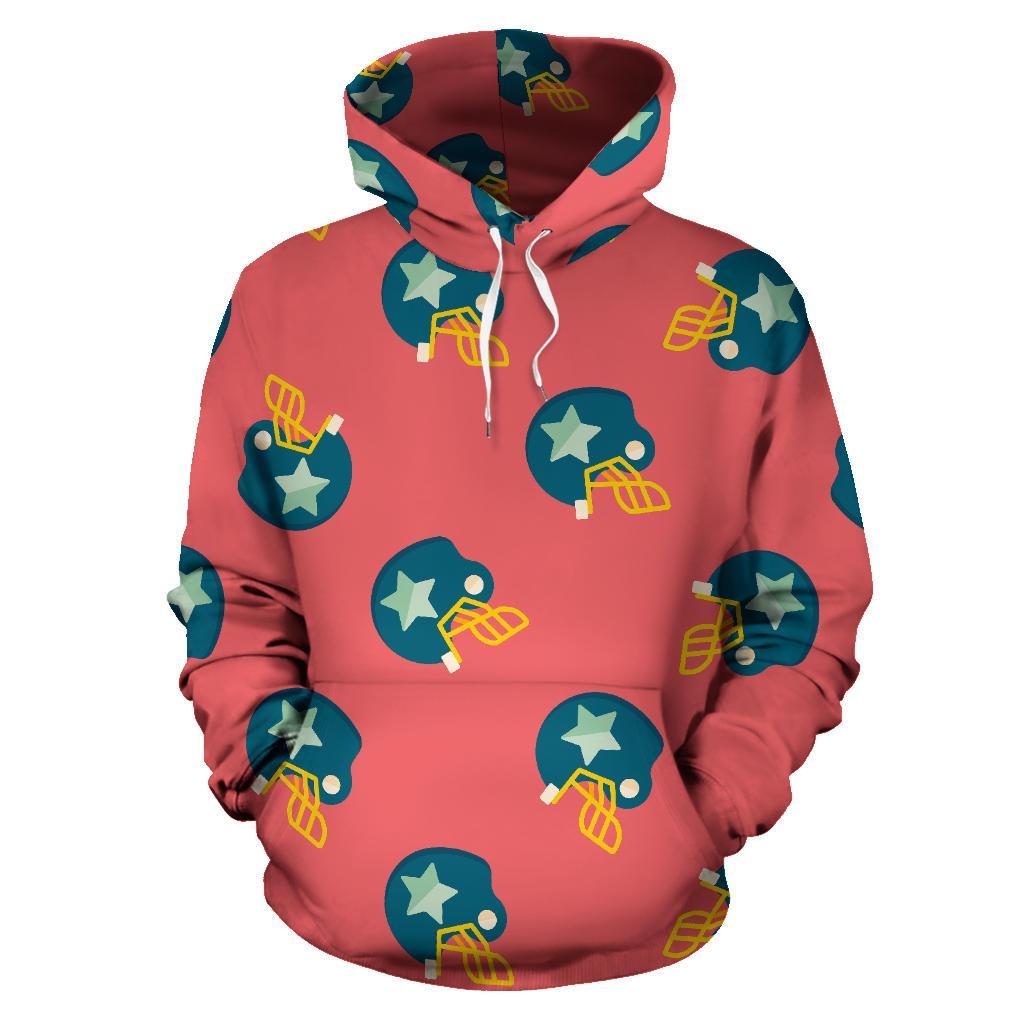American Football Pattern Print Women Men Pullover Hoodie-grizzshop
