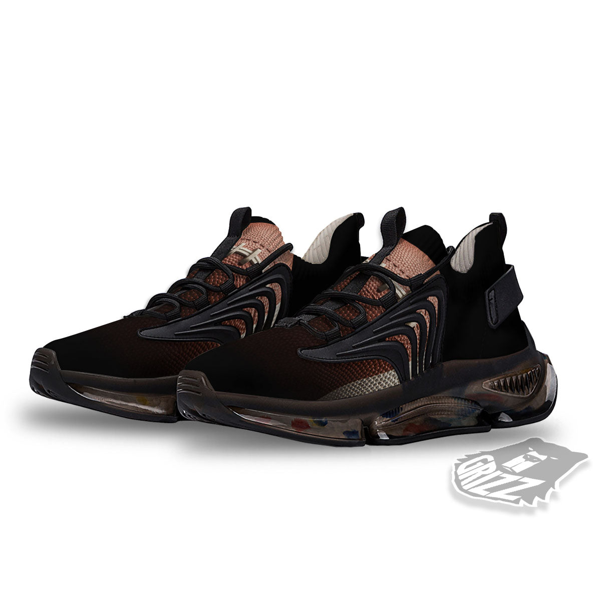 American Football Print Ball Black Gym Shoes-grizzshop