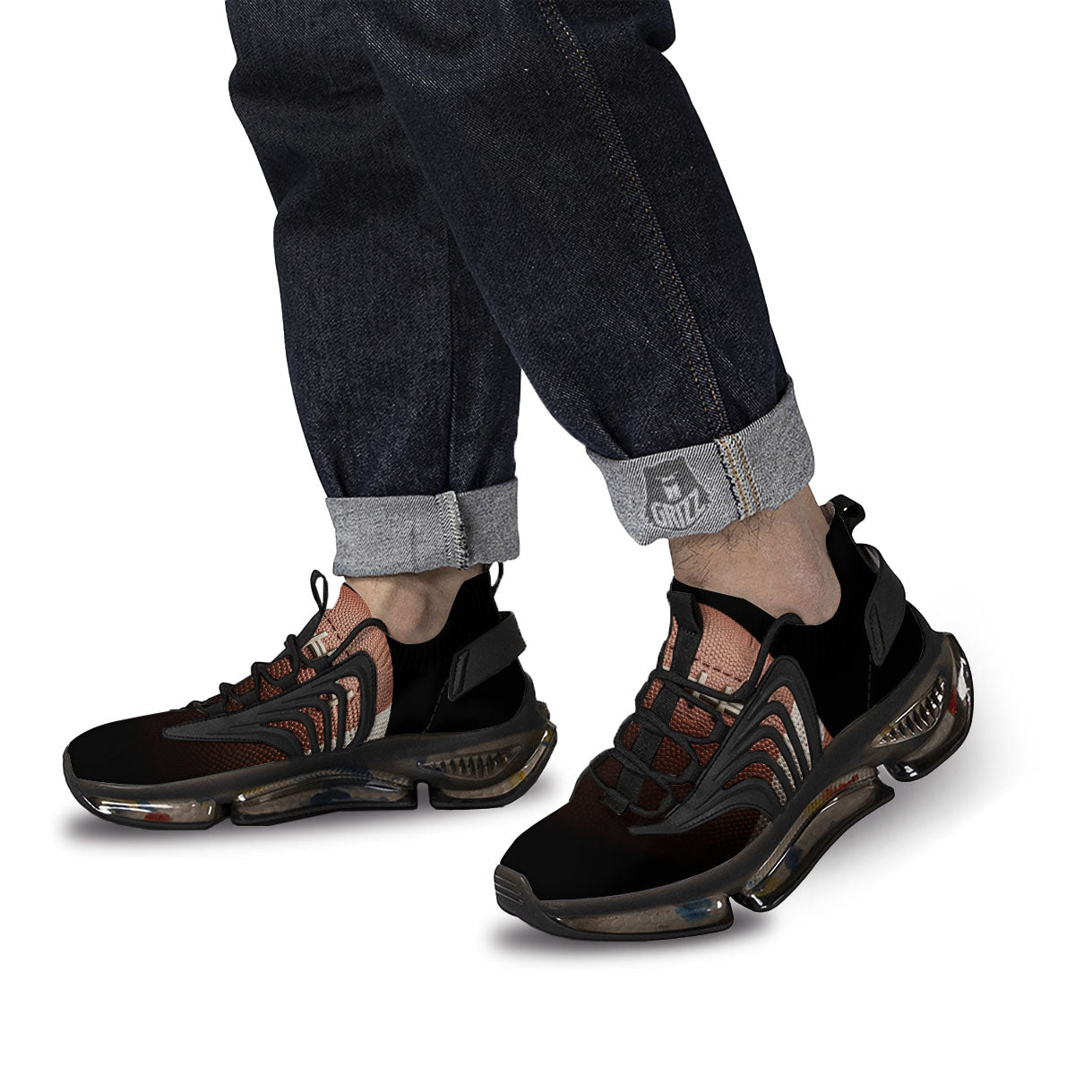 American Football Print Ball Black Gym Shoes-grizzshop