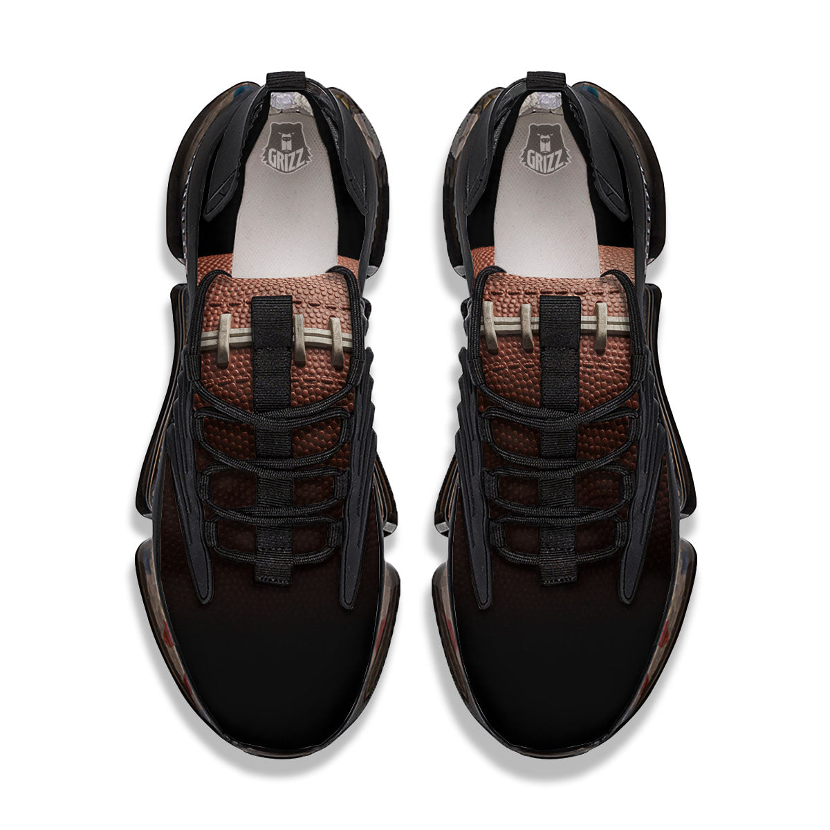 American Football Print Ball Black Gym Shoes-grizzshop