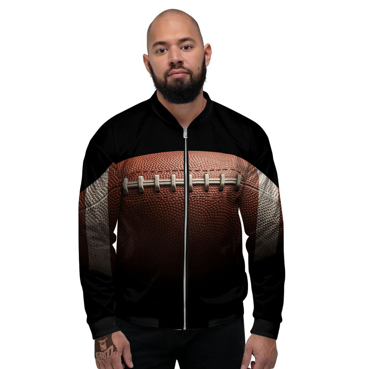 American Football Print Ball Men's Bomber Jacket-grizzshop