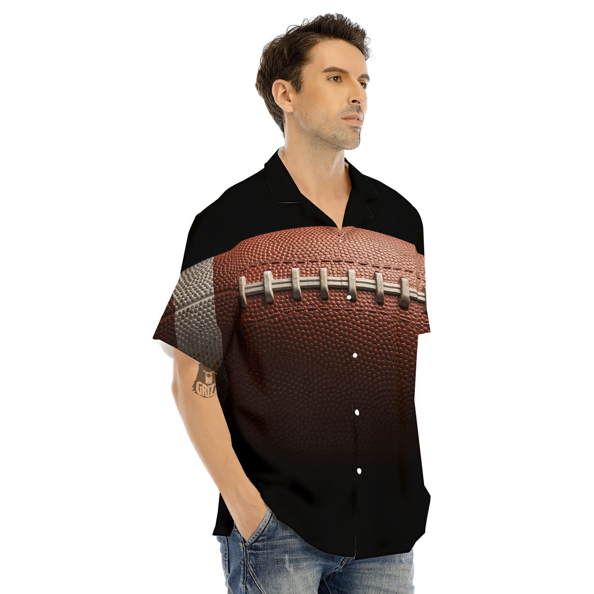 American Football Print Ball Men's Hawaiian Shirt-grizzshop