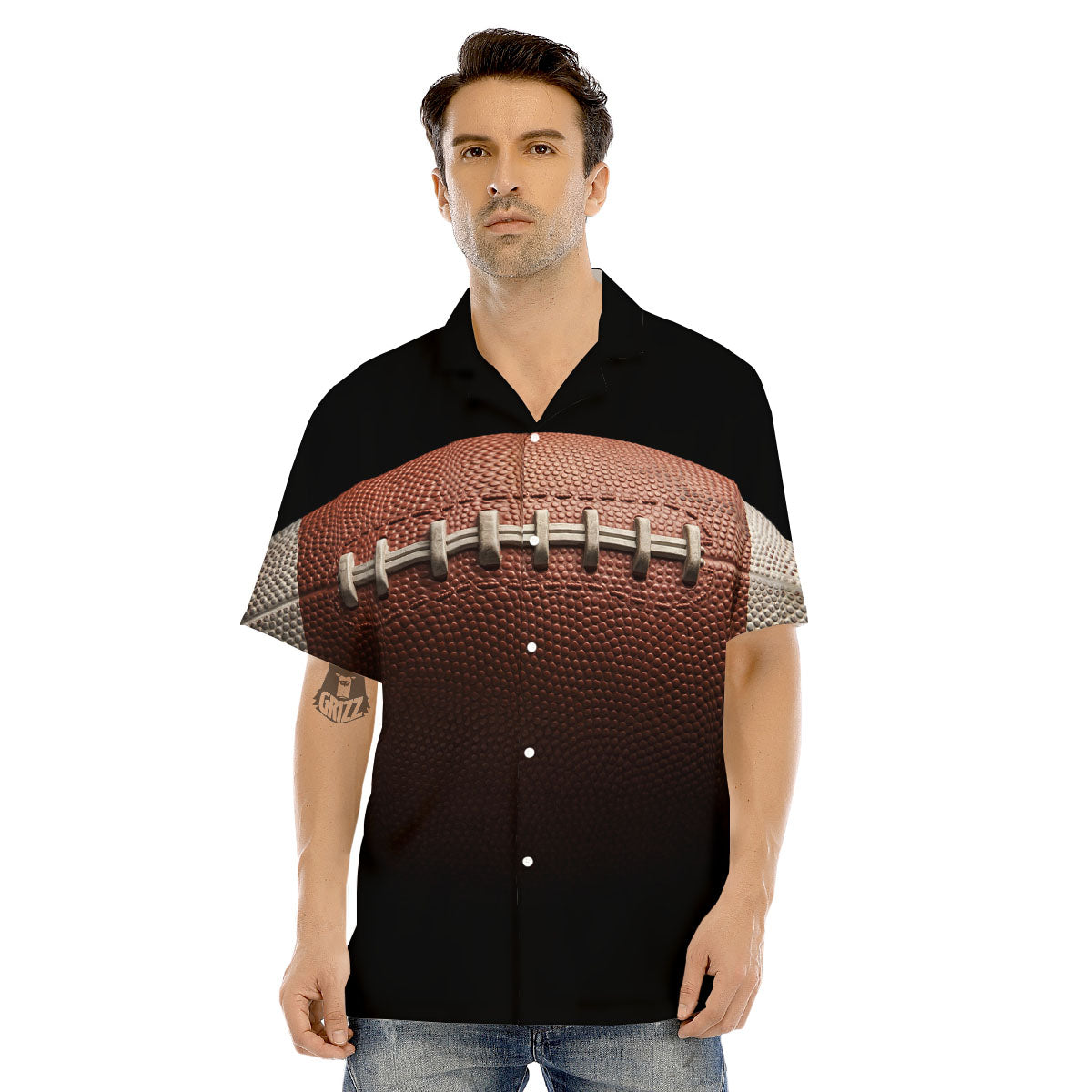 American Football Print Ball Men's Hawaiian Shirt-grizzshop