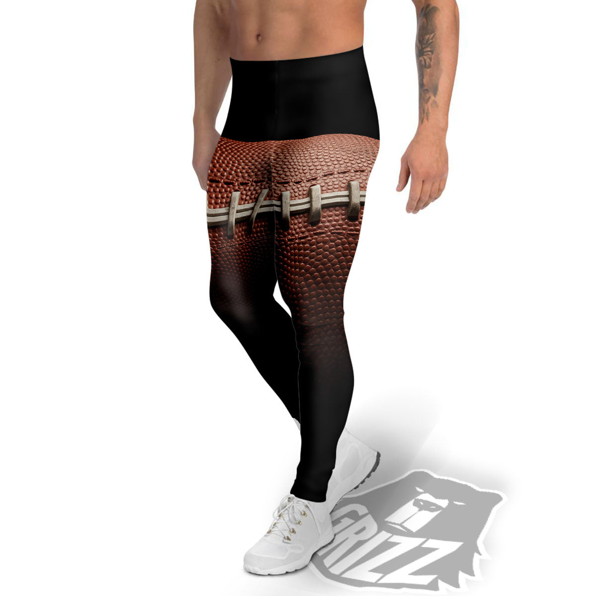 American Football Print Ball Men's Leggings-grizzshop
