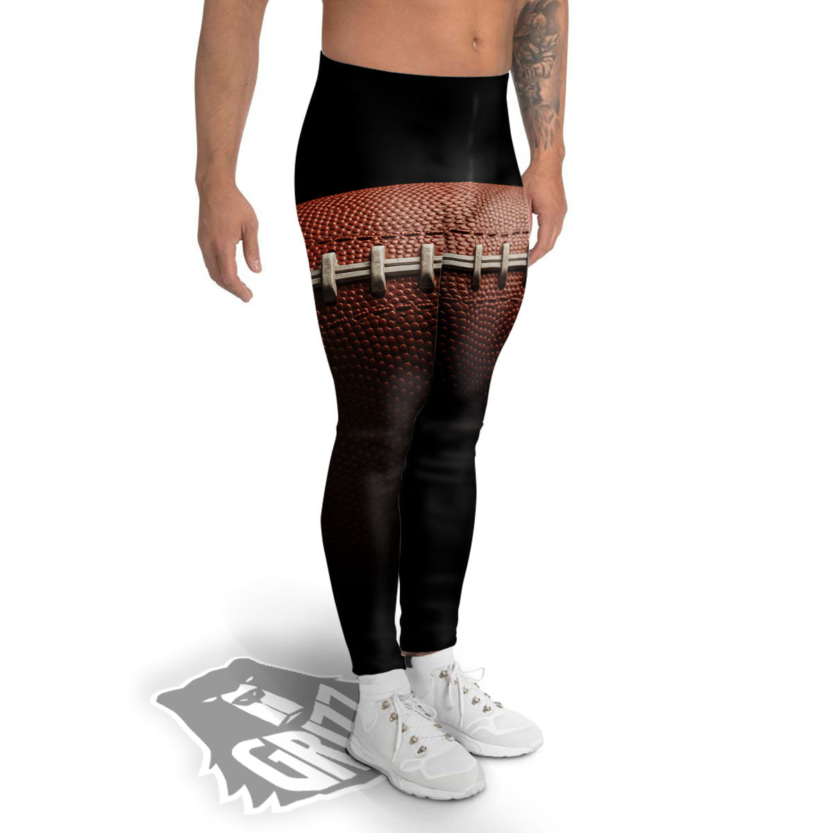 American Football Print Ball Men's Leggings-grizzshop