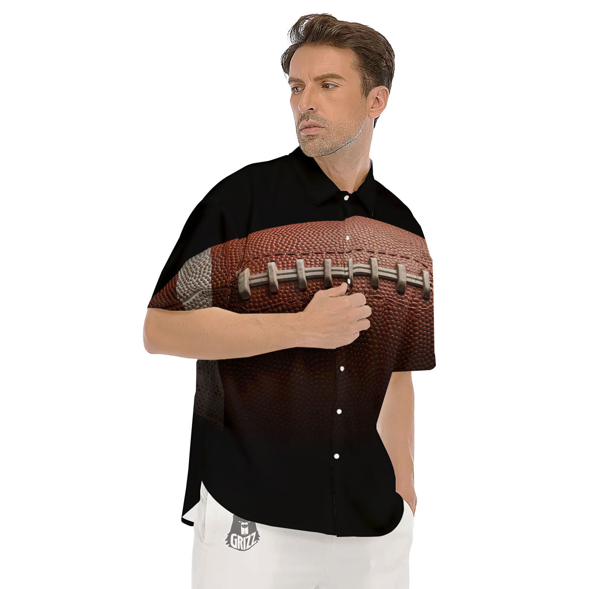 American Football Print Ball Men's Short Sleeve Shirts-grizzshop