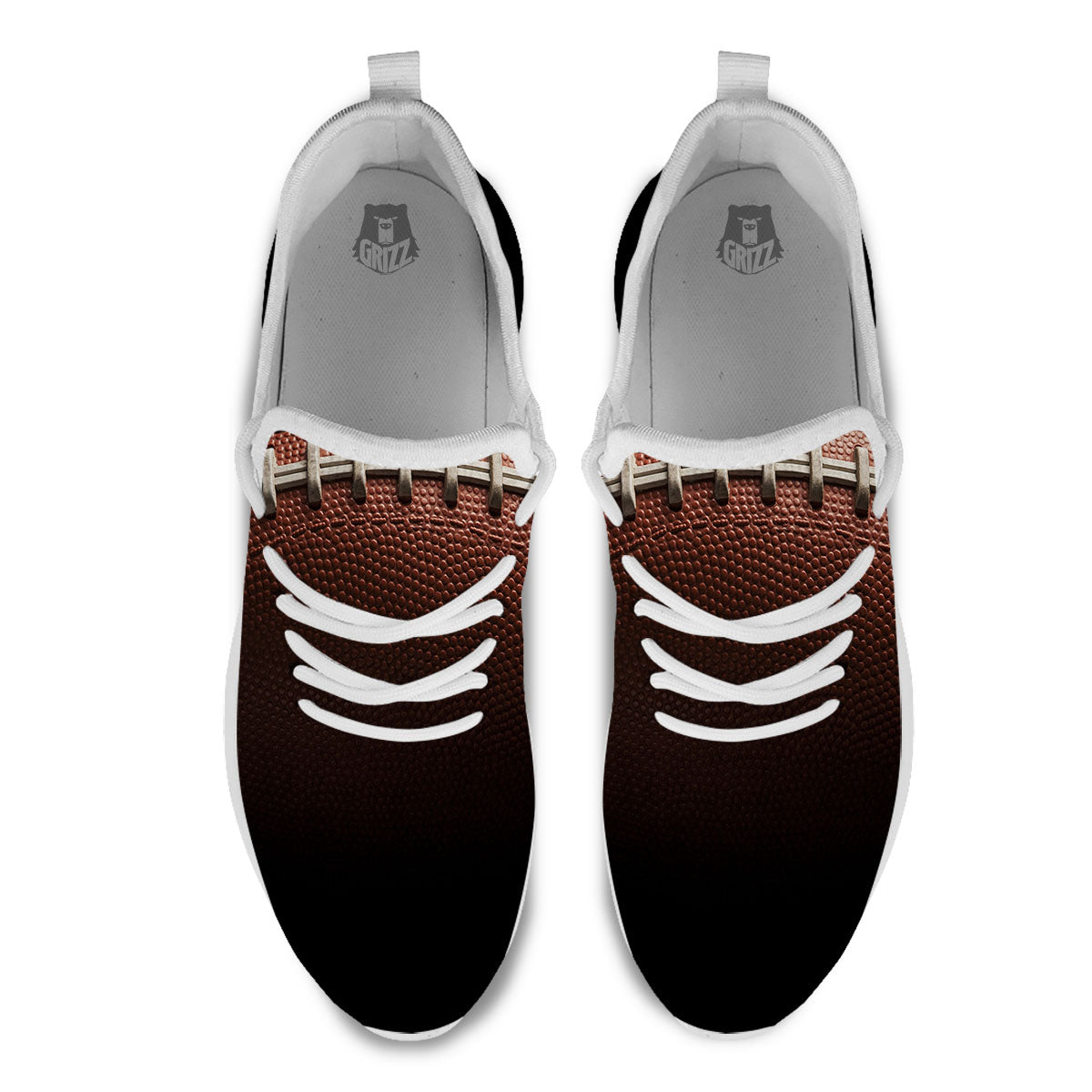 American Football Print Ball White Athletic Shoes-grizzshop
