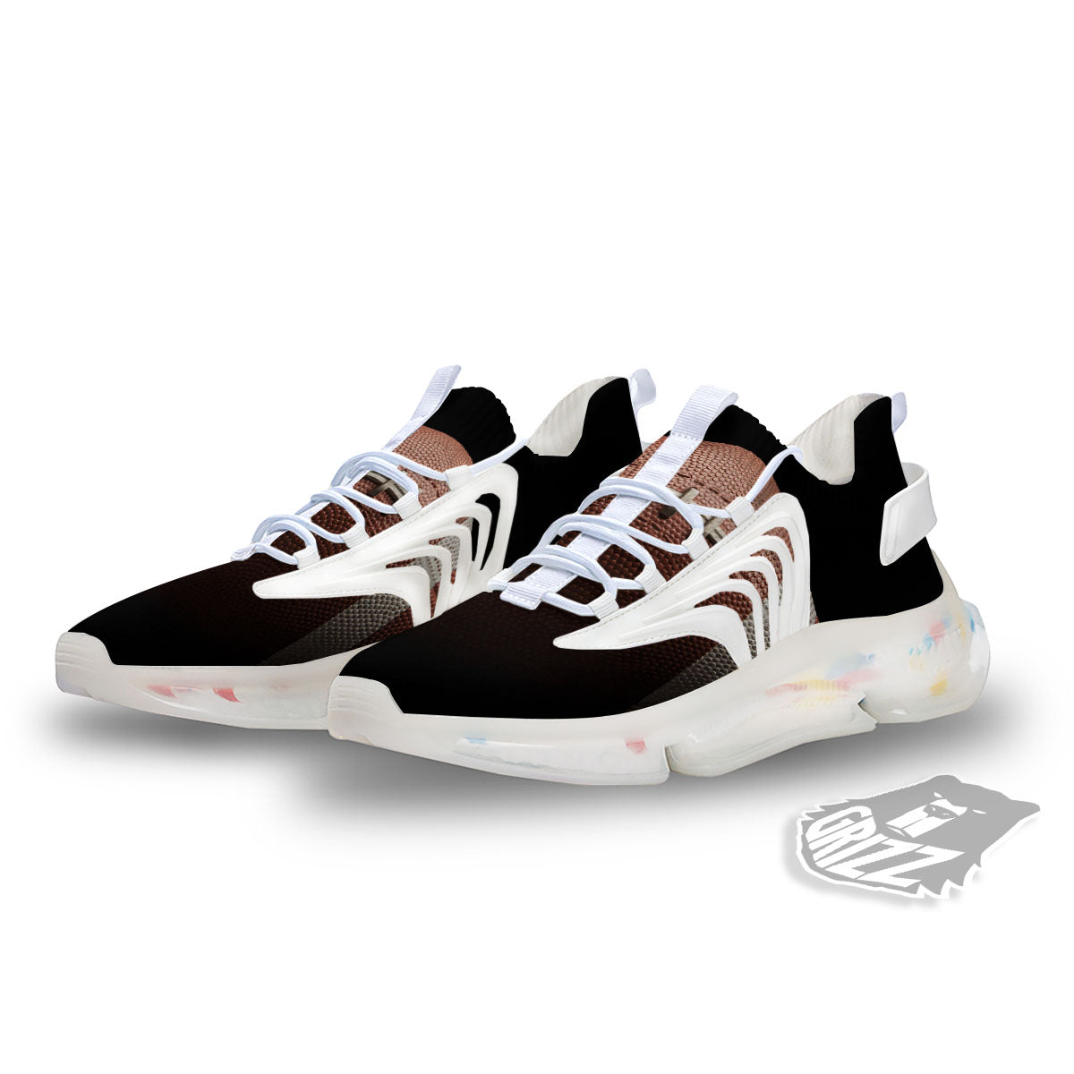 American Football Print Ball White Gym Shoes-grizzshop