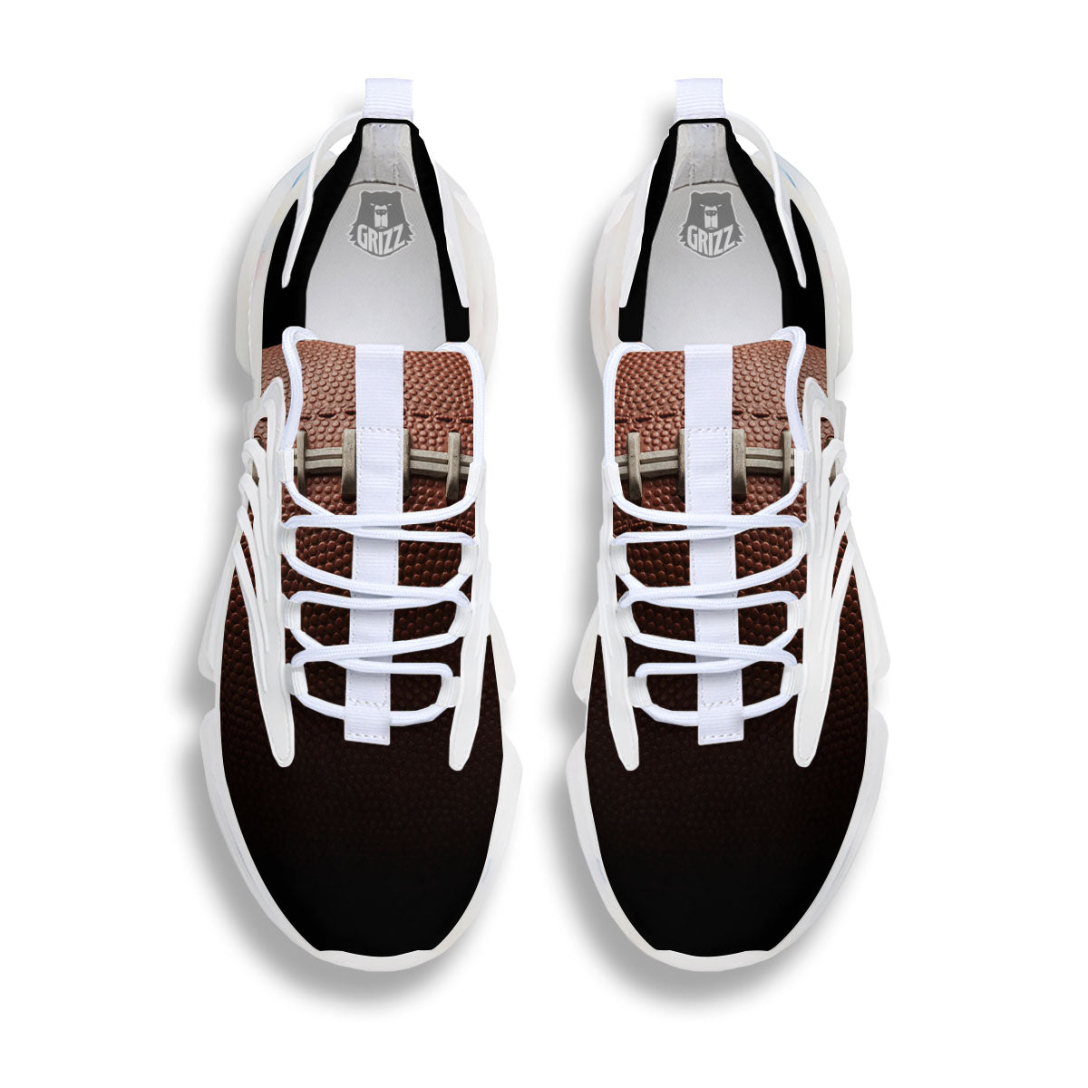American Football Print Ball White Gym Shoes-grizzshop