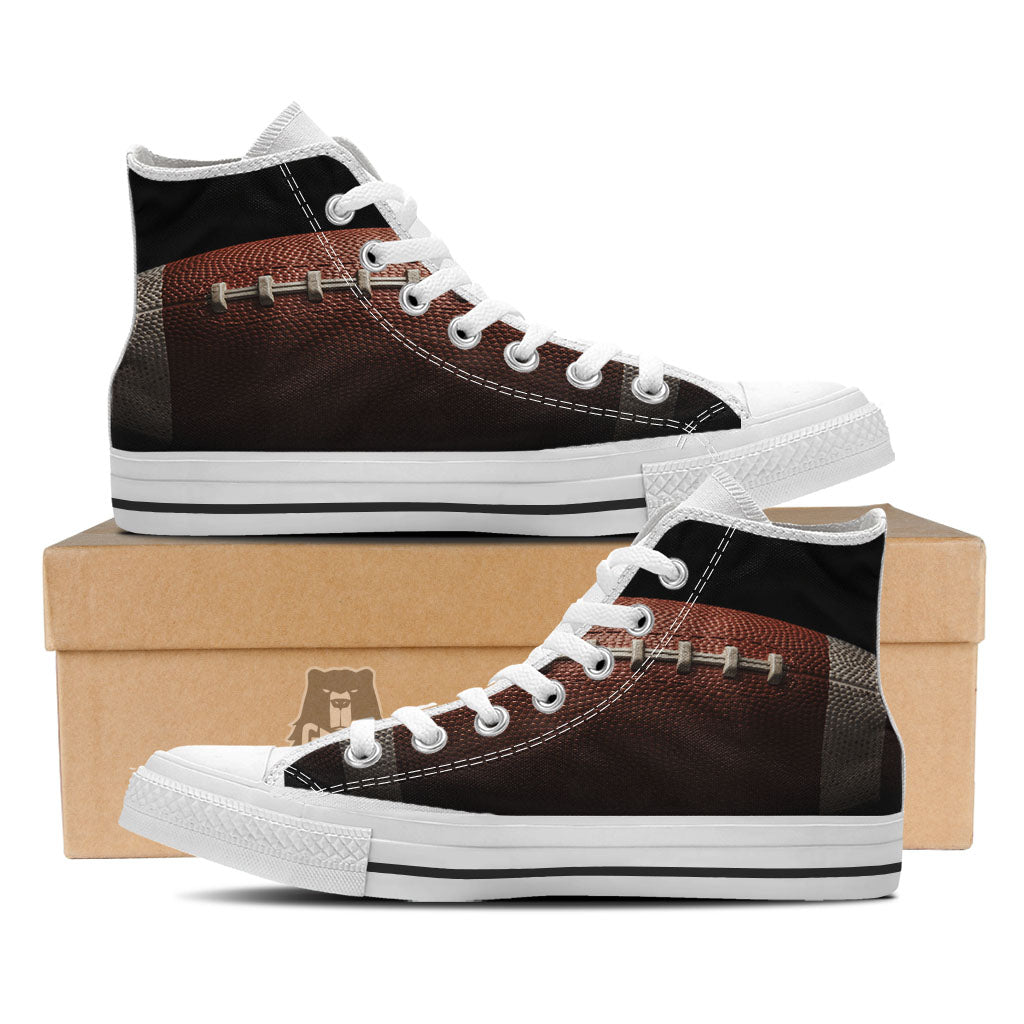 American Football Print Ball White High Top Shoes-grizzshop