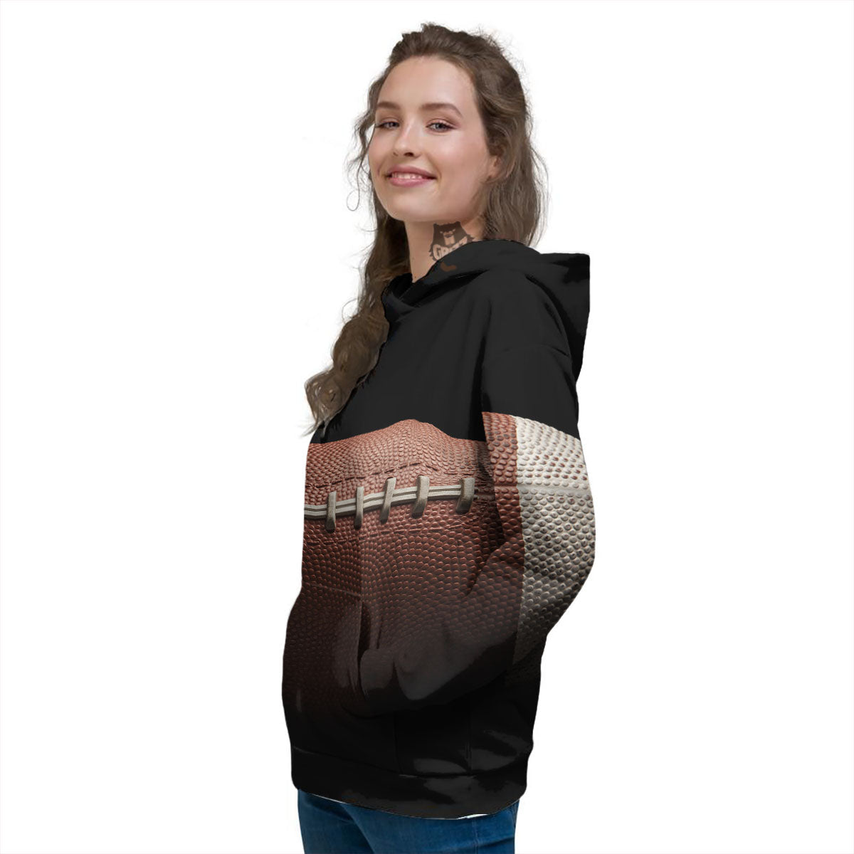 American Football Print Ball Women's Hoodie-grizzshop